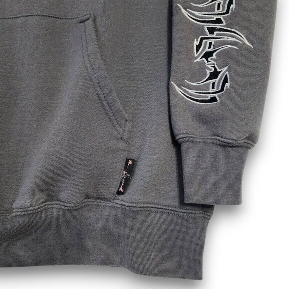 Sapphire Lounge Men's Large Gray Tribal Star Graphic Hoodie Y2k Streetwear - Picture 9 of 16